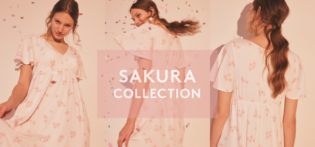 ジェラートピケから刺繍や水彩タッチで描かれたやさしい雰囲気の「SAKURA COLLECTION」が登場。